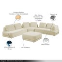 Ver imagem 3 de Sofá de Canto Modulado Vercelli 642cm com Almofadas Soltas e Puff Veludo Luxo Off White G92 - Gran B