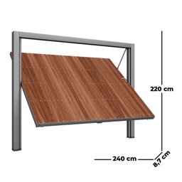Portão Contrapeso de Aço Galvanizado com Painel em Madeira 220x240 Req: 8,7 - 3