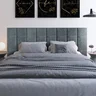 Cabeceira de Cama Casal Estofada 1.40 Cor Cinza Modelo Dubai - 1