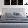 Cabeceira de Cama Casal Estofada 1.40 Cor Cinza Modelo Dubai - 3