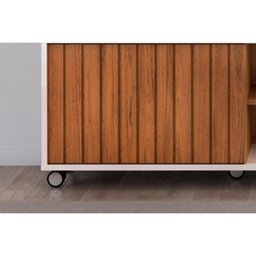 Rack Bancada P/ Tv até 70 Polegadas Olimpic Ripado C/ Nichos e Rodizios 180x60cm Cedro/bali - Dj M - 6
