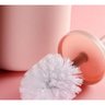 Escova Sanitária Suporte Pote Banheiro Lavabo Limpar Vaso Ou:Rosa - 2