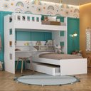 Ver imagem 1 de Treliche Infantil/Juvenil com Escrivaninha e Nichos 