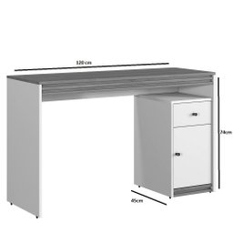 Escrivaninha Madrid Mavaular Off White/Naturale - 2