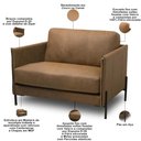 Ver imagem 5 de Poltrona Decorativa para Sala Living Industrial 80cm Amábile L06 Couro Camel - Lyam Decor