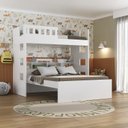 Ver imagem 1 de Beliche Family Casal com Nichos 100% MDF Branco
