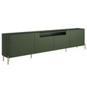 Ver imagem 1 de Rack para Sala de Estar Tv 75 Pol 4 Portas Pés Industrial Dourado Alef I03 Musgo - Lyam Decor