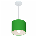 Ver imagem 1 de Lustre Pendente Cilíndrico Vivare Md-4046 Cúpula em Tecido 18x18cm - Bivolt - Verde Folha - Bivolt