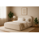 Ver imagem 1 de Cama de Casal Estofada Linha Alta Tecido em Linho Off para Quarto