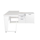 Ver imagem 5 de Mesa L Escritório 150cm com Armário Lateral Pé Metal F5 Cor:branco