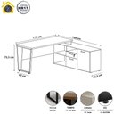 Ver imagem 2 de Mesa L Escritório 150cm com Armário Lateral Pé Metal F5 Cor:branco