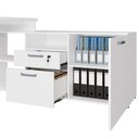 Ver imagem 7 de Mesa L Escritório 150cm com Armário Lateral Pé Metal F5 Cor:branco