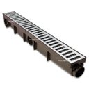 Ver imagem 1 de Ralo Linear 6x50 Alumínio com Tela Coletor Marrom Sequencial Saídas de 40mm Borda Piscina