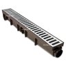 Ralo Linear 6x50 Alumínio com Tela Coletor Marrom Sequencial Saídas de 40mm Borda Piscina - 1