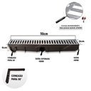 Ver imagem 4 de Ralo Linear 6x50 Alumínio com Tela Coletor Marrom Sequencial Saídas de 40mm Borda Piscina