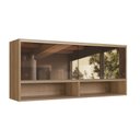 Ver imagem 3 de Armário Aéreo 2 Porta 2 Nichos 120cm Vidro Reflecta Veneza Modulada Bege/Mel
