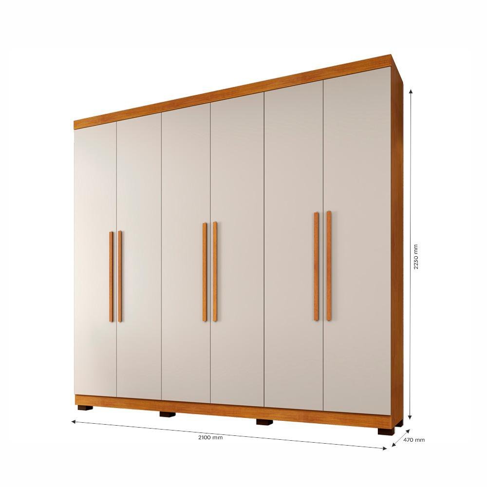 Guarda Roupa 6 Portas New Master Cinamomo Off Benetil - 3