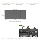 Ver imagem 5 de Aparador Buffet 4 Portas Com Pés Quadrados Veneza Multimóveis V3557 Grafite/Branco Grafite/Branco