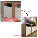 Ver mais imagens de Rack Ripado para TV até 80 Polegadas 180cm com Detalhe e 3 Portas Marmorizadas Roma Bege