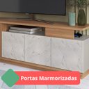 Ver imagem 4 de Rack para Tv de até 80 Polegadas com Detalhe Ripado e 3 Portas Marmorizadas Roma
