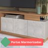 Rack para Tv de até 80 Polegadas com Detalhe Ripado e 3 Portas Marmorizadas Roma espresso móveis - 4