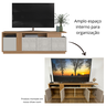 Rack para Tv de até 80 Polegadas com Detalhe Ripado e 3 Portas Marmorizadas Roma espresso móveis - 14