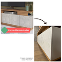 Ver imagem 7 de Rack para Tv de até 80 Polegadas com Detalhe Ripado e 3 Portas Marmorizadas Roma