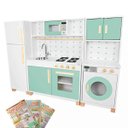 Ver imagem 1 de Kit Cozinha Infantil com Geladeira e Máquina de Lavar - Verde Claro