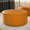 Ver imagem 2 de Puff Redondo Orgânico para Living 90cm Lola W01 Couríssimo Whisky - Lyam Decor