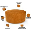 Ver imagem 3 de Puff Redondo Orgânico para Living 90cm Lola W01 Couríssimo Whisky - Lyam Decor