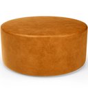 Ver imagem 1 de Puff Redondo Orgânico para Living 90cm Lola W01 Couríssimo Whisky - Lyam Decor