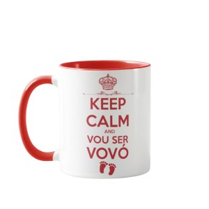 Caneca Personalizada Anúncio De Gravidez Para Avó Keep Calm