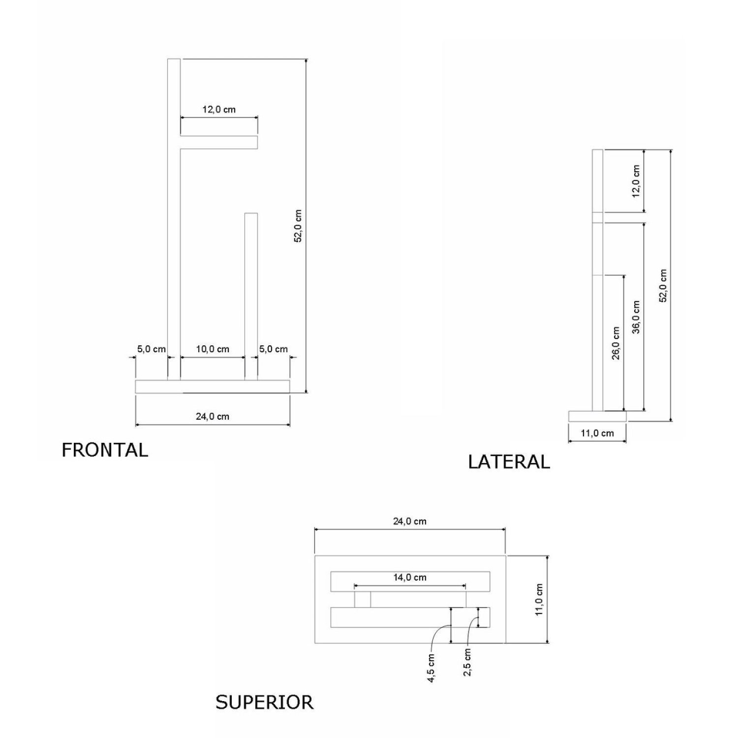 Porta Papel com Estrutura Tubular Iron - 3