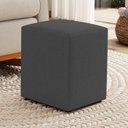 Ver imagem 2 de Puff Decorativo Sala de Estar Quadrado 36x47cm Linho Cinza - Desk Design