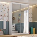 Ver imagem 1 de Guarda Roupa Infantil/Juvenil 2 Portas de Espelho 2 Gavetas Branco