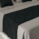 Ver imagem 2 de Peseira Drapeada Veludo Luxo 2,15x0,50m Dupla Face cama casal Preto