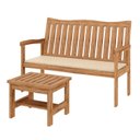 Ver imagem 2 de Conjunto para Jardim de Madeira Eucalipto Solaris com Almofada Yescasa Marrom/Amadeirado
