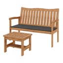 Ver imagem 2 de Conjunto para Jardim de Madeira Eucalipto Solaris com Almofada Yescasa Marrom/Amadeirado