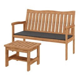 Conjunto para Jardim de Madeira Eucalipto Solaris com Almofada Yescasa - 2
