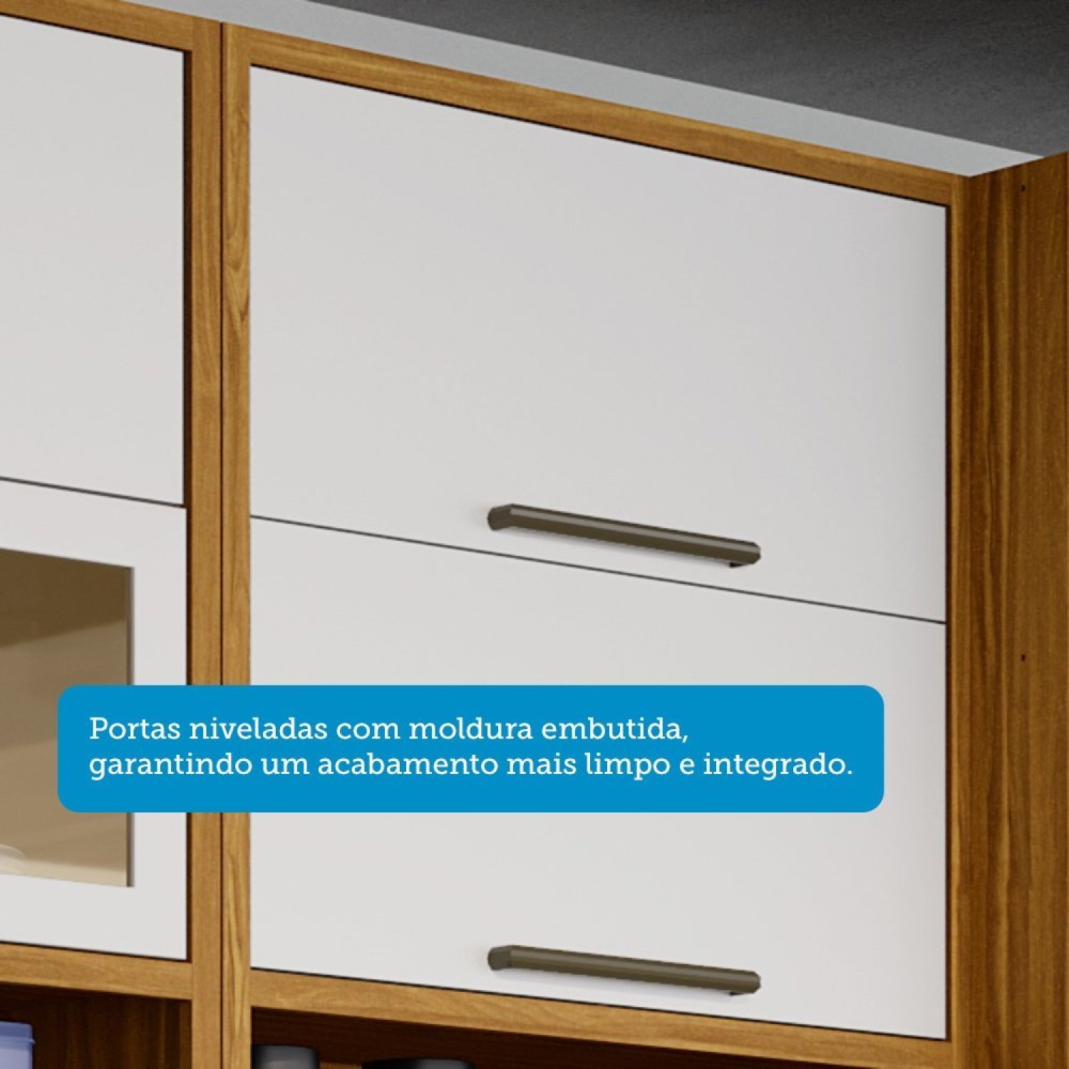 Armário Aéreo de Cozinha 80cm com 2 Portas Basculantes e Nicho 100% Mdf Vicenza espresso Móveis - 5