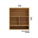 Ver imagem 4 de Armário Aéreo de Cozinha 2 Portas Basculantes e Nicho 100% MDF 80cm Vicenza Espresso Móveis Branco/Amêndoa