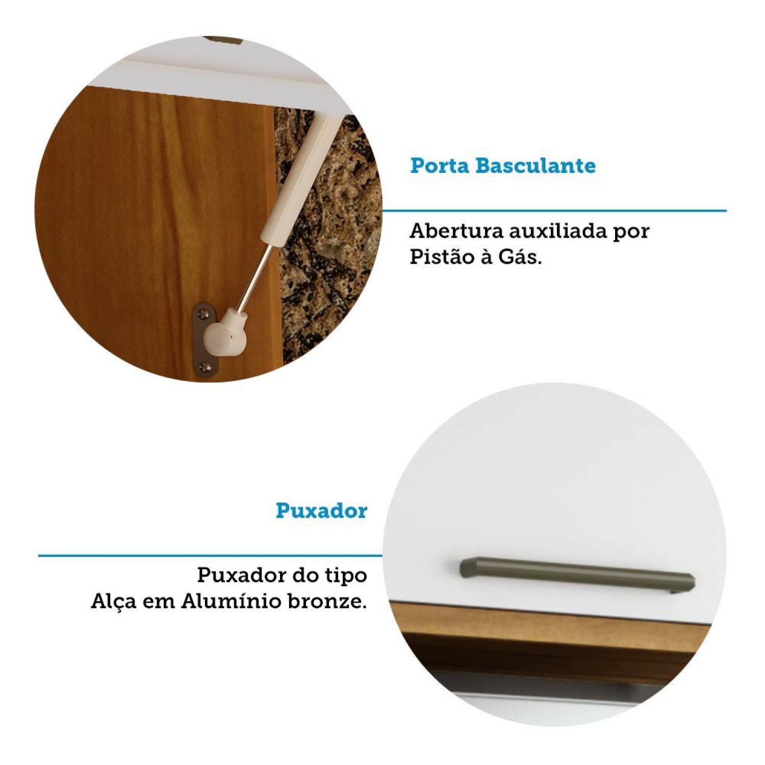 Armário Aéreo de Cozinha 80cm com 2 Portas Basculantes e Nicho 100% Mdf Vicenza espresso Móveis - 6