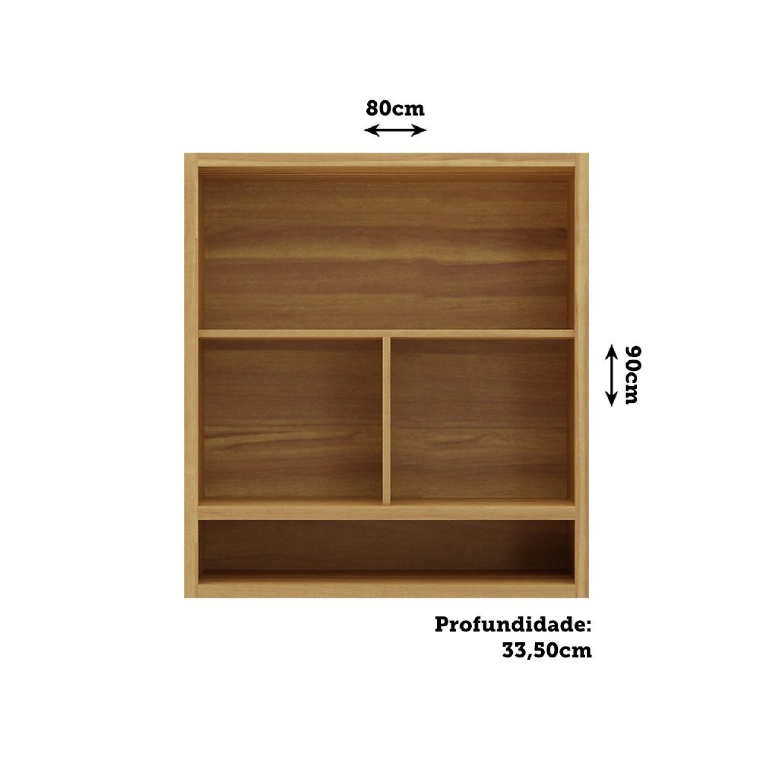 Armário Aéreo de Cozinha 80cm com 2 Portas Basculantes e Nicho 100% Mdf Vicenza espresso Móveis - 3