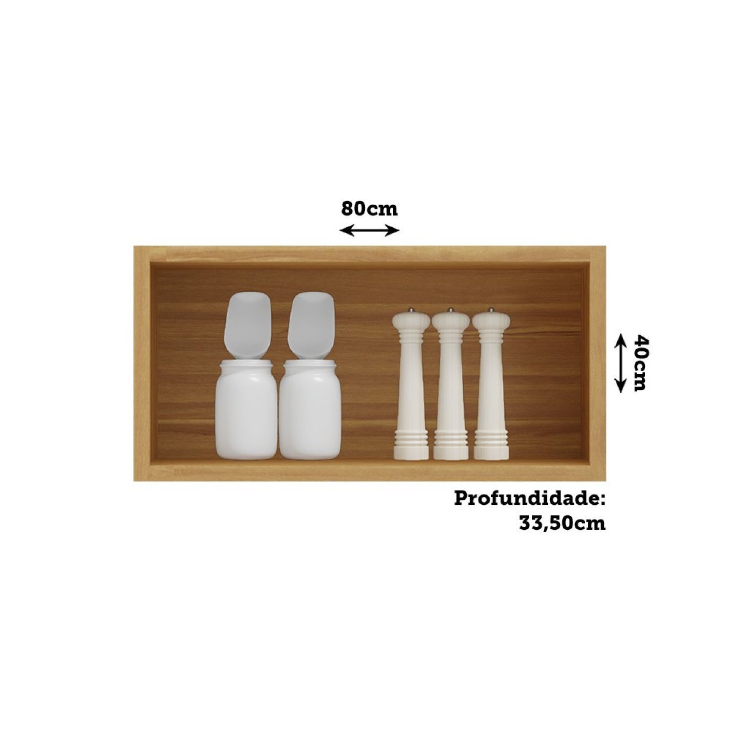 Armário Aéreo de Cozinha 80cm com 1 Porta Basculante 100% Mdf Vicenza espresso Móveis - 3