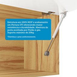 Armário Aéreo de Cozinha 80cm 1 Porta Basculante 100% MDF Vicenza Espresso Móveis - 5