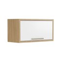 Ver imagem 1 de Armário Aéreo de Cozinha 80cm 1 Porta Basculante 100% MDF Vicenza Espresso Móveis Branco/Amêndoa