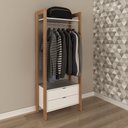 Ver imagem 1 de Armário Closet com Gaveta Az1011 Amêndoa/branco Tecnomobili