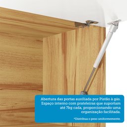Armário Aéreo de Cozinha 120cm 2 Portas Basculantes Vidro Reflecta 100% MDF Vicenza Espresso Móveis - 8