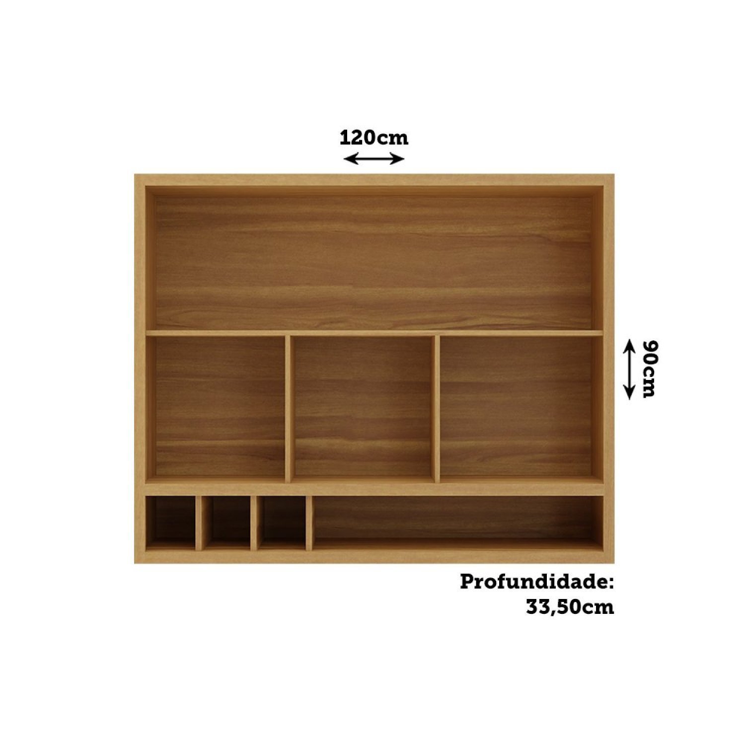 Armário Aéreo de Cozinha 120cm com 2 Portas Basculantes e Vidro Reflecta 100% Mdf Vicenza Espresso M - 4