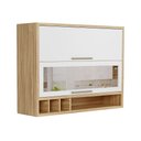 Ver imagem 3 de Armário Aéreo de Cozinha 120cm 2 Portas Basculantes Vidro Reflecta 100% MDF Vicenza Espresso Móveis